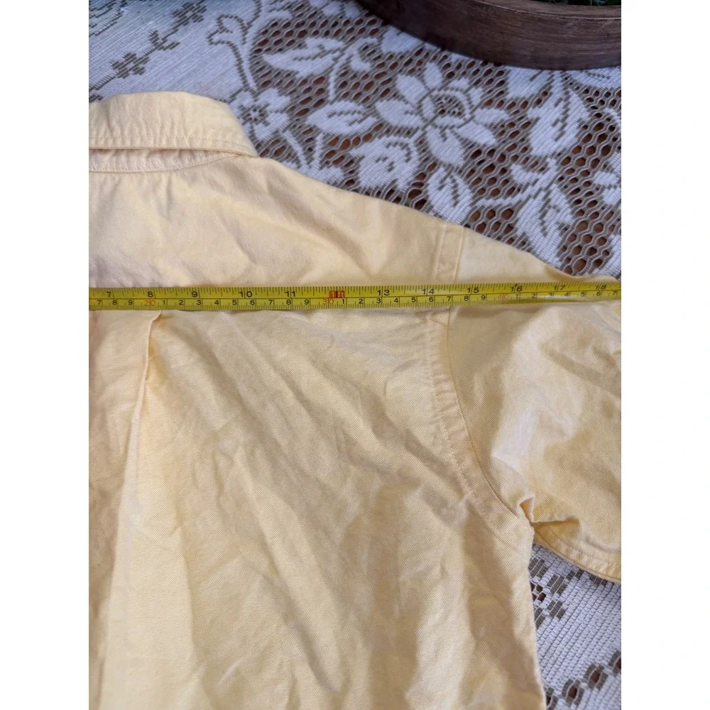 Ralph Lauren Boys Yellow Oxford Button Down Shirt Long Sleeve Size 12 Cotton